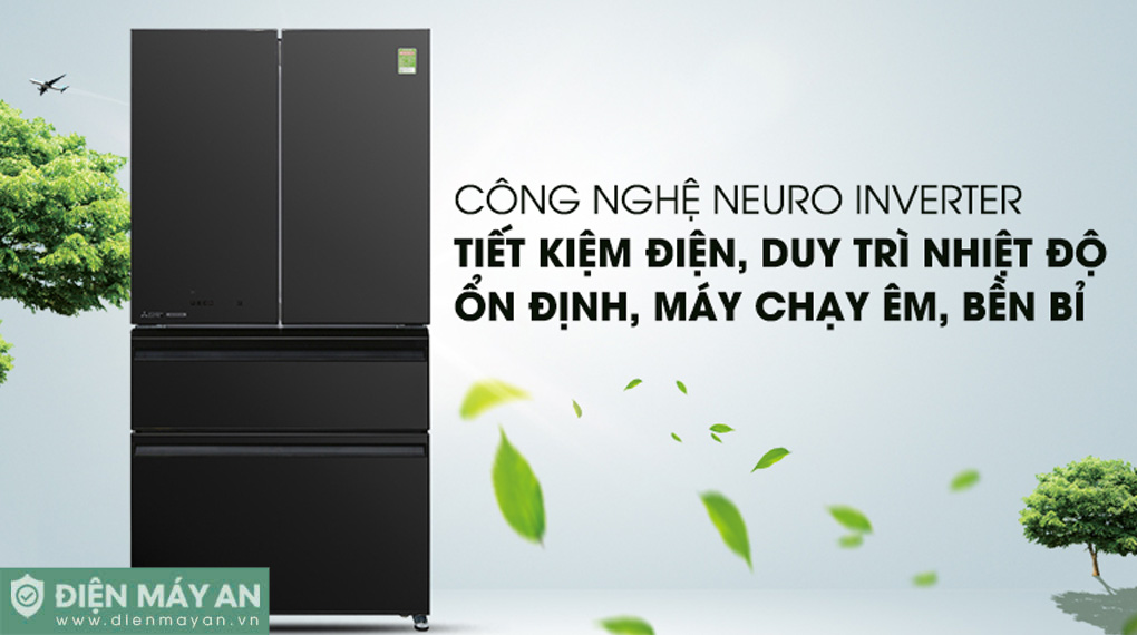 Tủ lạnh Mitsubishi Electric Inverter 564 lít Multi Door MR-LX68EM-GBK-V